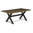 Pemberly Row 9-Piece Dining Table Set in Distressed Jacobean and Black