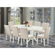 Pemberly Row Oval Dining Set with Butterfly Leaf in Linen White Finish