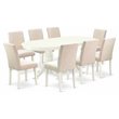 Pemberly Row Oval Dining Set with Butterfly Leaf in Linen White Finish