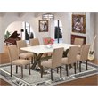Pemberly Row 9-Piece Wooden Dining Set in Jacobean Brown Finish
