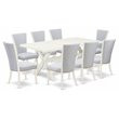 Pemberly Row 9-Piece Wood Dining Set in Gray and Linen White