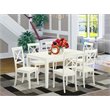 Pemberly Row 7-Piece Wood Dining Room Set in Linen White Finish