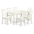 Pemberly Row 7-Piece Wood Dining Room Set in Linen White Finish