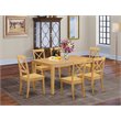 Pemberly Row 7-Piece Traditional Wood Dining Set in Oak Finish