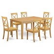 Pemberly Row 7-Piece Traditional Wood Dining Set in Oak Finish