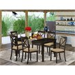 Pemberly Row 7-Pc Wood Dining Set with Linen Seats in Cappuccino