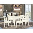 Pemberly Row 7-Pc Dining Set in Linen White with Cushion Seats