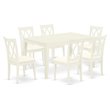 Pemberly Row 7-Pc Dining Set in Linen White with Cushion Seats