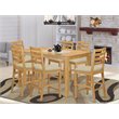 Pemberly Row 7-Pc Oak Counter Height Dining Set with Fabric Seats