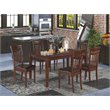 Pemberly Row 7-Piece Wood Dining Set with Chairs in Mahogany Finish