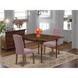 Pemberly Row 3-Piece Wood Dining Set with Full Back Mahogany Chairs
