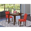 Pemberly Row 3-Piece Wood Dining Set with PU Leather in Mahogany