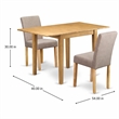 Pemberly Row 3-Piece Wood Dining Set with Linen Fabric in Light Fawn and Oak