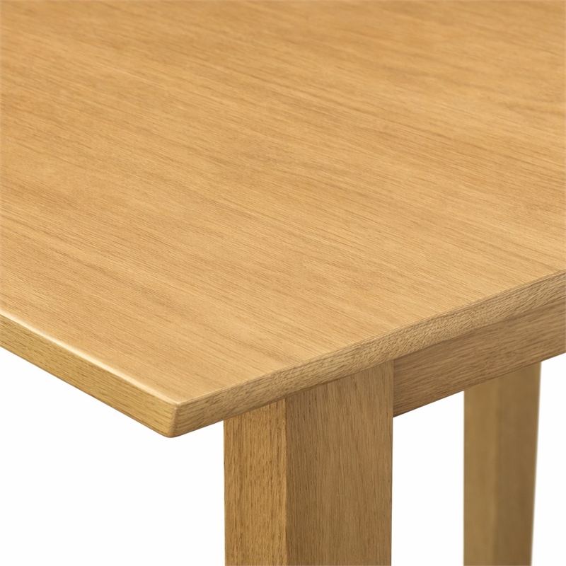 Pemberly Row 3-Piece Wood Dining Set with Linen Fabric in Light Fawn and Oak