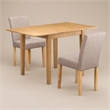 Pemberly Row 3-Piece Wood Dining Set with Linen Fabric in Light Fawn and Oak