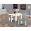 Pemberly Row 3-Piece Wood Kitchen Dining Set in Linen White