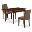 Pemberly Row 3-Piece Wood Dining Table Set in Mahogany Finish