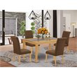 Pemberly Row 5-Piece Wood Dining Set in Oak Finish