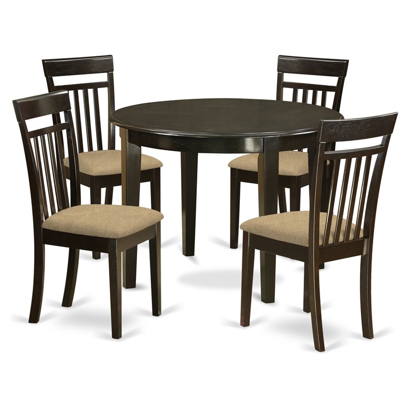 Pemberly Row 5-Piece Wood Kitchen Table Set in Cappuccino Finish
