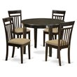 Pemberly Row 5-Piece Wood Kitchen Table Set in Cappuccino Finish