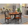 Pemberly Row 5-Piece Black and Cherry Dining Set with Self-Storing Leaf