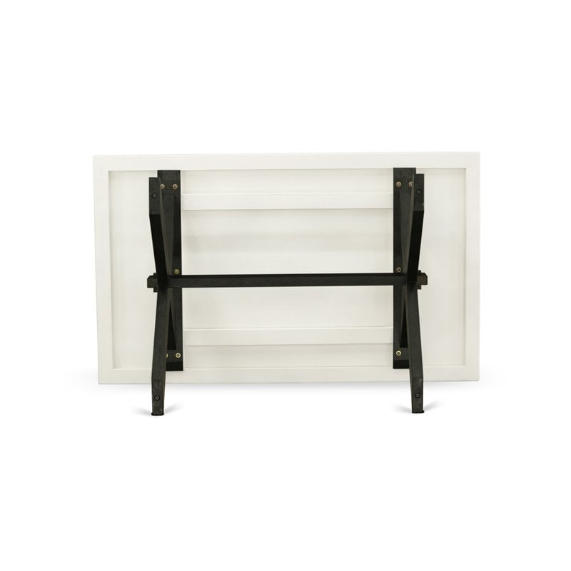 Pemberly Row X-Style 36x60 in Wood Dining Table in Black and White