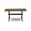 Pemberly Row X-Style 36x60 in Wood Dining Table in Black and Espresso