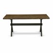 Pemberly Row X-Style 40x72 in Wood Dining Table in Black and Espresso