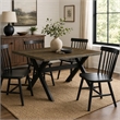 Pemberly Row X-Style 40x72 in Wood Dining Table in Black and Espresso