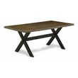 Pemberly Row X-Style 40x72 in Wood Dining Table in Black and Espresso