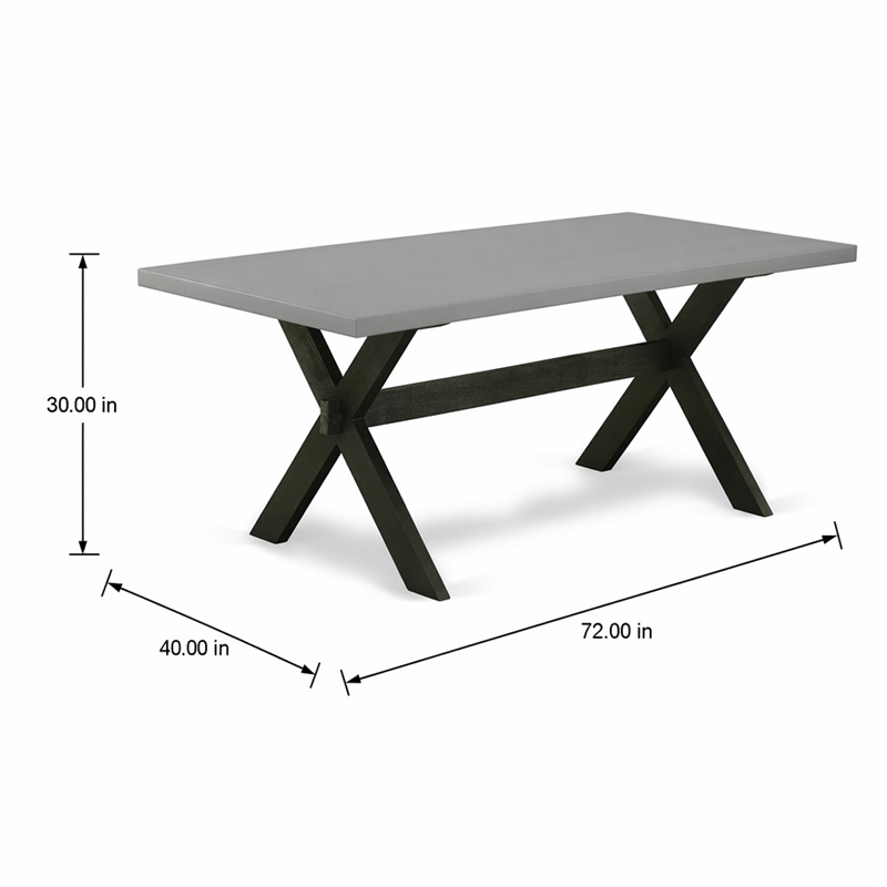 Pemberly Row Rectangular Wood Dining Table in Black and Gray Finish