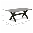 Pemberly Row Rectangular Wood Dining Table in Black and Gray Finish