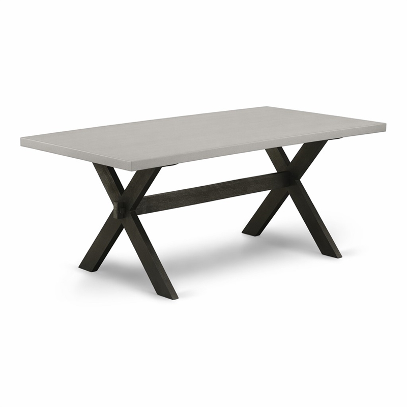 Pemberly Row Rectangular Wood Dining Table in Black and Gray Finish