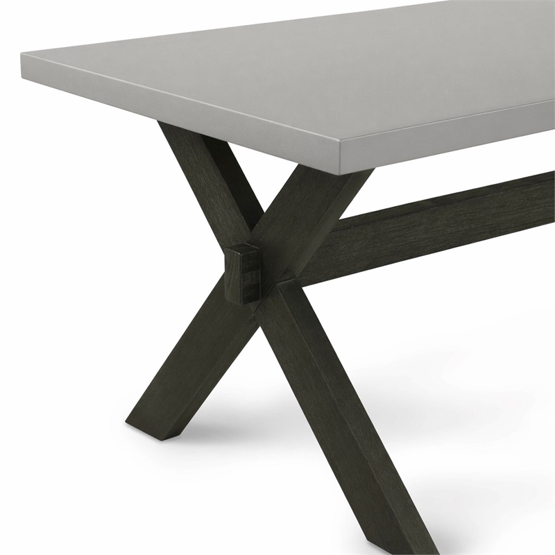 Pemberly Row Rectangular Wood Dining Table in Black and Gray Finish