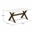 Pemberly Row Rectangular Wood Dining Table in Linen White/Espresso Finish
