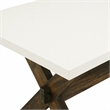 Pemberly Row Rectangular Wood Dining Table in Linen White/Espresso Finish