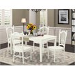 Pemberly Row 5-Piece Wood Dining Table Set with 4 Chairs in Linen White