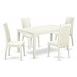 Pemberly Row 5-Piece Wood Dining Table and Chair Set in Linen White