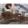 Pemberly Row 5-Piece Traditional Wood Dining Set with Solid Seats in Mahogany