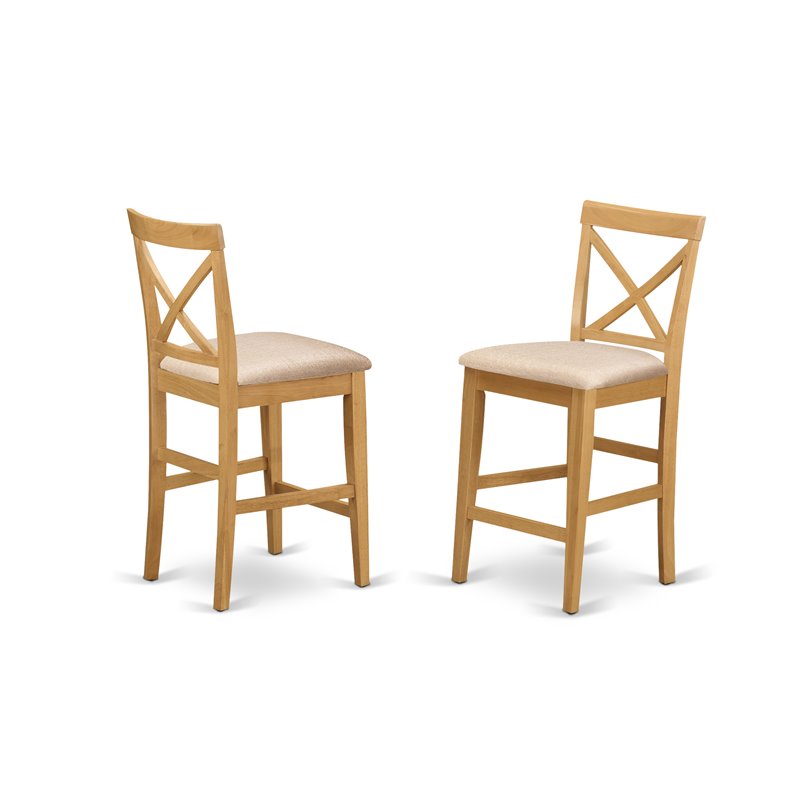 Pemberly Row 5-Piece Wood Pub Table and Dining Chairs Set in Oak