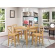 Pemberly Row 5-Piece Wood Counter Height Dining Set in Oak