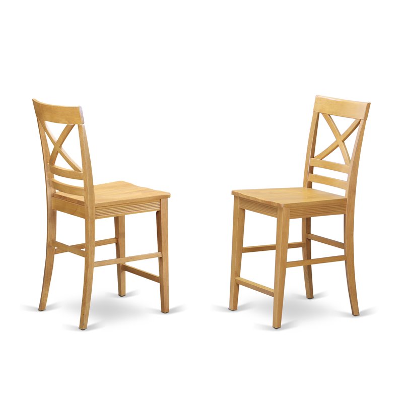 Pemberly Row 5-Piece Wood Dining Table and Stool Set in Oak