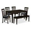 Pemberly Row 6-Piece Wood Dining Table Set in Cappuccino