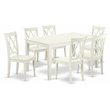 Pemberly Row 7-Piece Wood Dining Table Set with X-Back Chairs in White