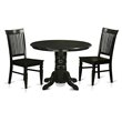 Pemberly Row 3-Piece Black Wood Dinette Table Set with Chairs