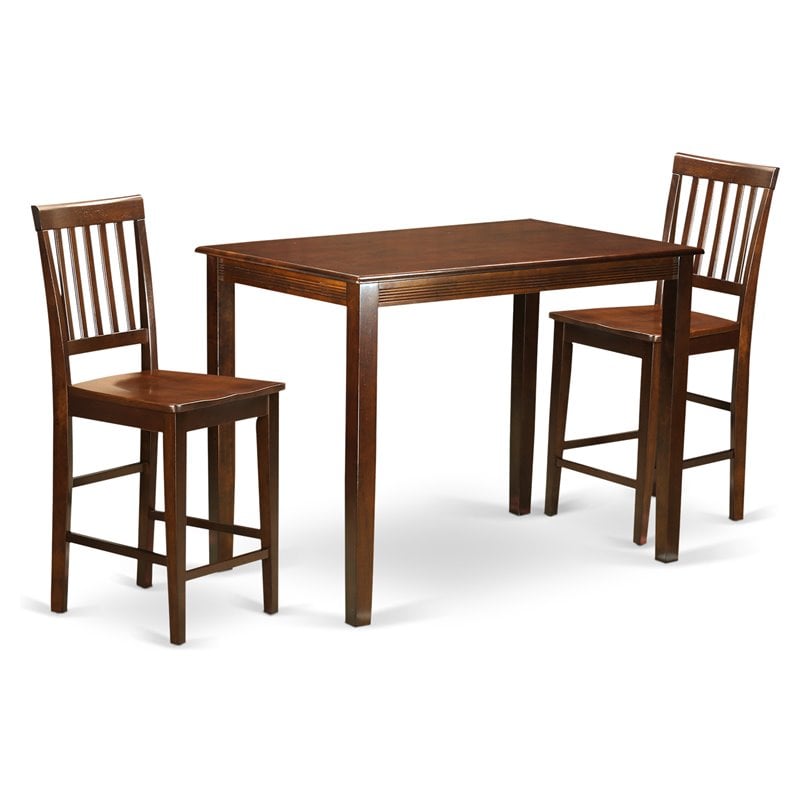 Pemberly Row 3-Piece Wood Counter Height Dining Set in Mahogany