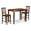 Pemberly Row 3-Piece Wood Counter Height Dining Set in Mahogany