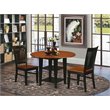 Pemberly Row 3-Piece Dining Set with Slat Back Chairs in Black/Cherry