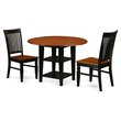 Pemberly Row 3-Piece Dining Set with Slat Back Chairs in Black/Cherry