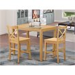 Pemberly Row 3-Piece Wood Dining Table and Chair Set in Oak